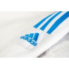 Adidas Contest J650 fehér Judo ruha solar kék vállcsík