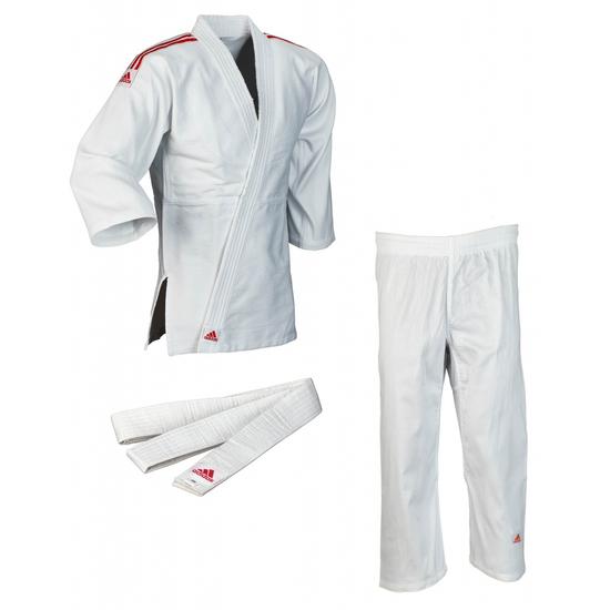 Adidas J350 Club Judo ruha piros/fehér vállcsík