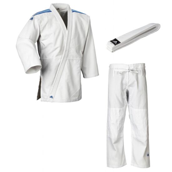Adidas J350 Club Judo ruha kék/fehér vállcsík