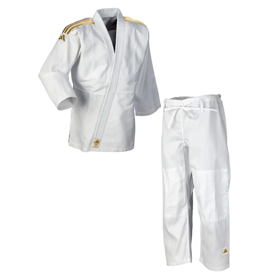 Adidas J350 Club Judo ruha arany/fehér vállcsík
